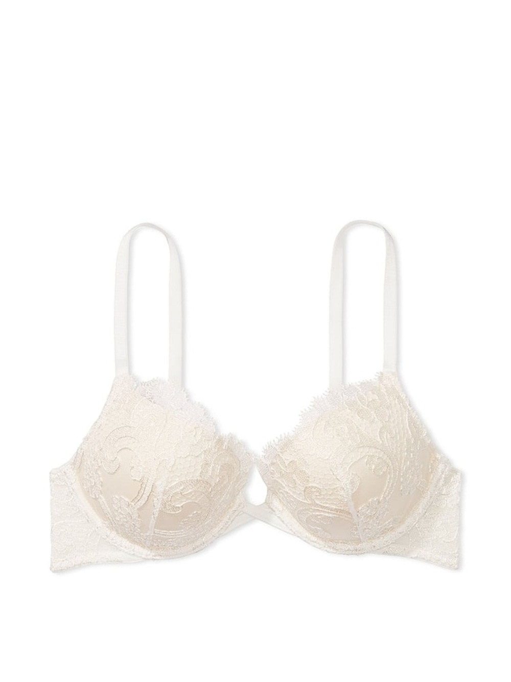 Victoria’s Secret Boho Floral Embroidery Push-Up Bra - Coconut White 34B